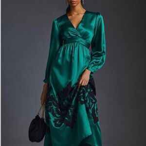 Emerald green dress. Size mp . Anthropologie